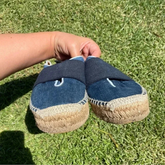 Rag & Bone Nina Blue Denim Leather Jute Slip-On Espadrilles Size 38 / 7.5 - Picture 7 of 15